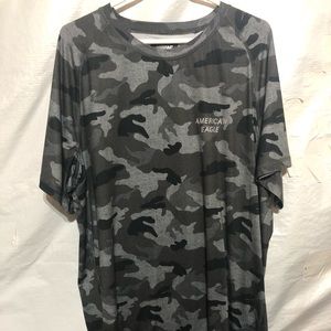 Black and Gray Camouflage American Eagle Shirt